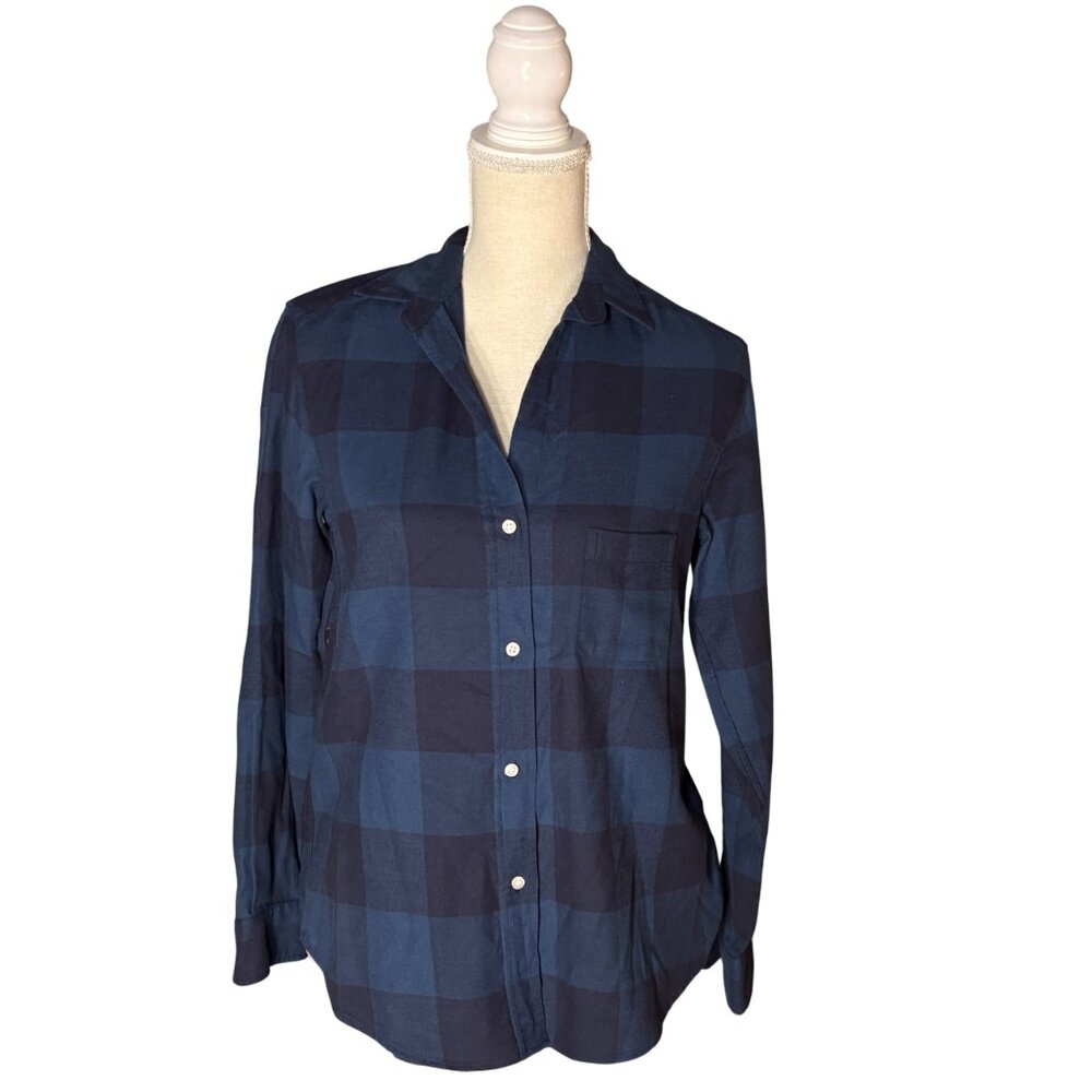 Grayson The Hero blue flannel plaid button up shirt size 1 XS Frank & Eileen
